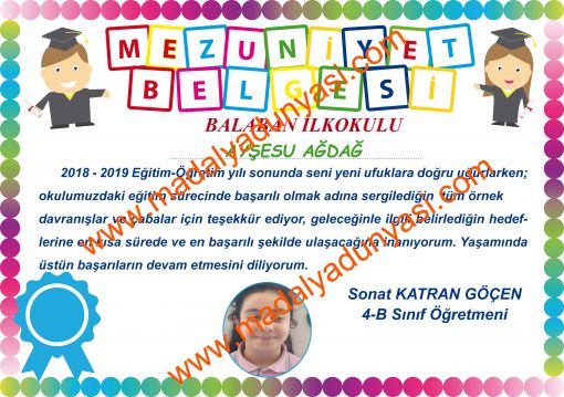  İlkokul mezuniyet belgesi