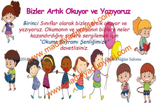  Ben artık okuyorum davetiyesi