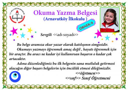  Okuma yazma belgesi